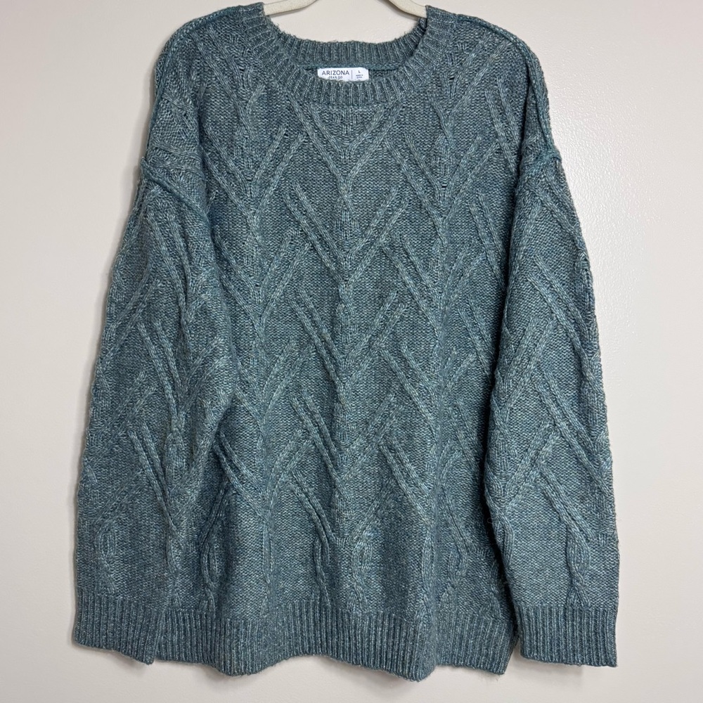 Women’s Large Teal Cable Knit Sweater